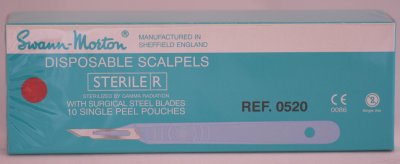 Swann Morton No 15A Sterile Disposable Scalpels 0520
