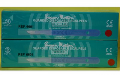 Swann Morton No 10 Guarded Sterile Disposable Scalpels 6601
