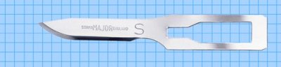 S shape Major Sterile Carbon Steel Blade Swann Morton Product No 0721