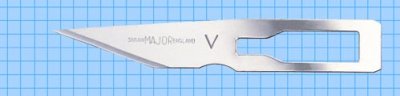 V shape Major Sterile Carbon Steel Blade Swann Morton Product No 0724