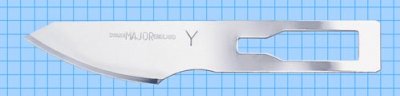 Y shape Major Sterile Carbon Steel Blade Swann Morton Product No 0727