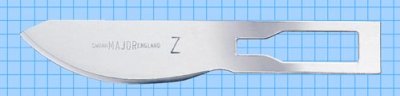 Z shape Major Sterile Carbon Steel Blade Swann Morton Product No 0728