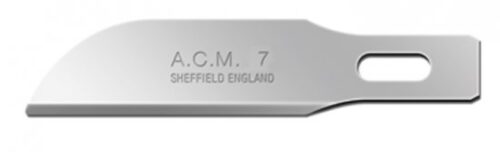 Swann Morton ACM No 7 Blade. Product No 9127 ( 5 carded ) or 9327 ( 50 Box )
