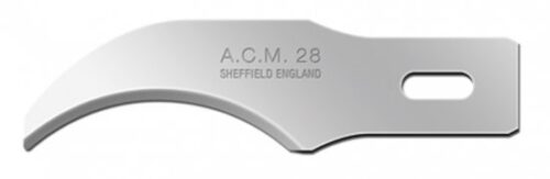 Swann Morton ACM No 28 Blade. Product No 9148 ( 5 carded ) or 9328 ( 50 Box )